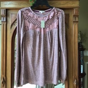 Maurices rose long-sleeve top, S. NWT